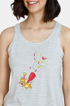 Zivame Tom & Jerry Knit Cotton Top - Grey Melange — thumbnail 5